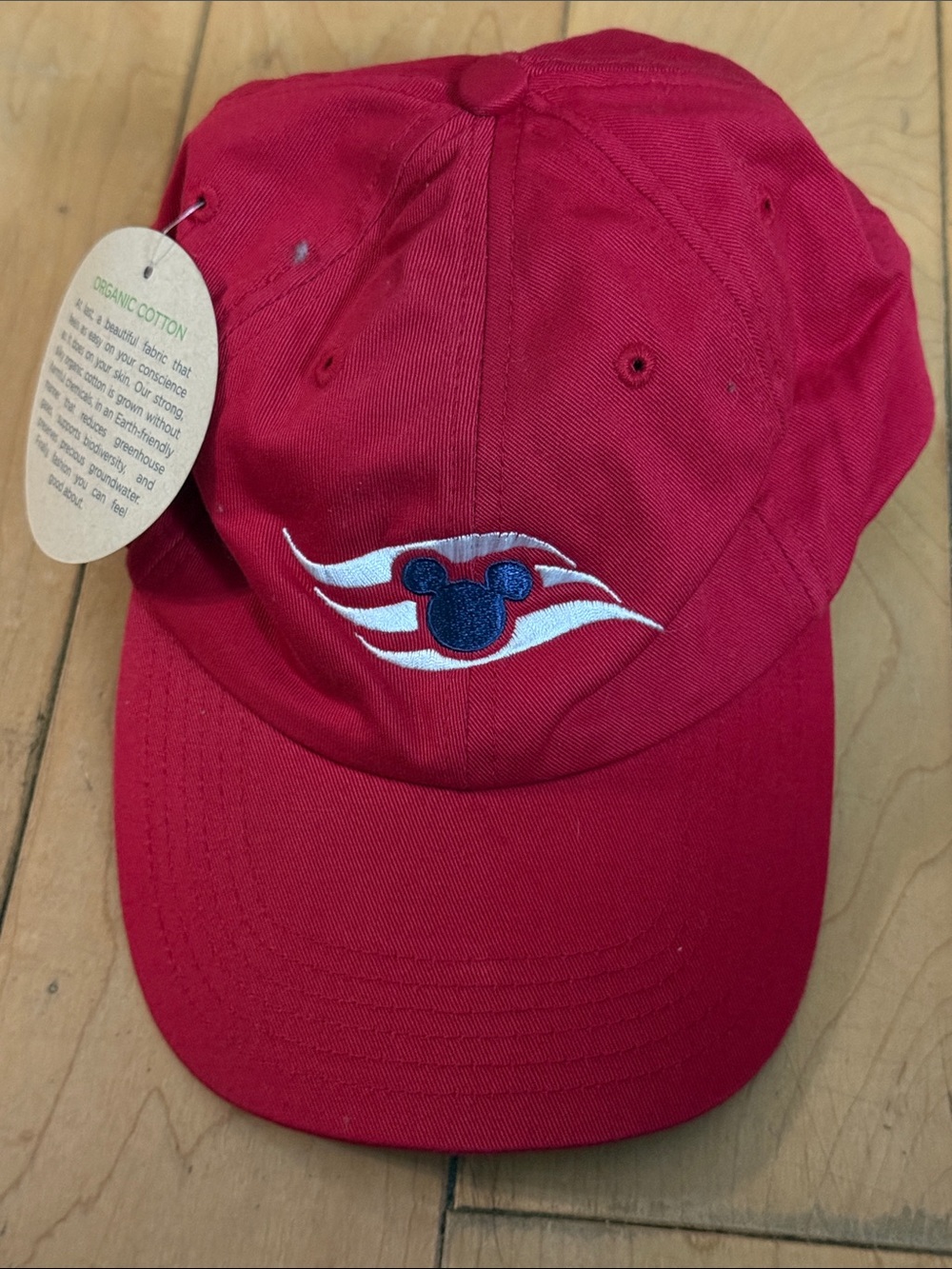 Red adults Baseball Cap Disney with Navy Embroidered Mickey